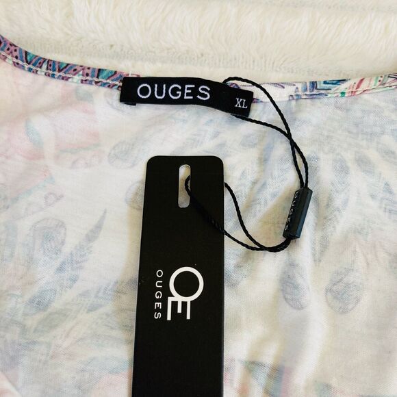 Ouges Woman Dress Midi Knee Length XL Spring Summer Colorful Pattern NWT - Picture 2 of 9